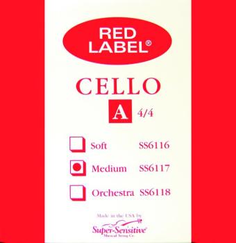 Super Sensitive Red Label Med Tone Cello String (SU-MTR-S4)