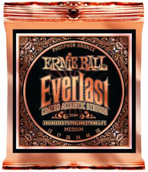 Ernie Ball Everlast Coated Phosphor Bronze Acoustic Guitar Strings, Medium 17 - 56 (EB-2544)