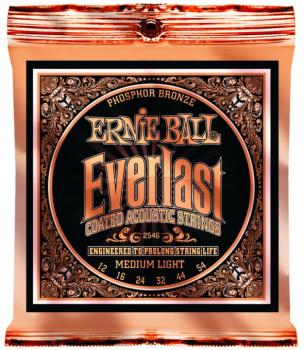 Ernie Ball Everlast Coated Phosphor Bronze Acoustic Guitar Strings, Medium-Light 12 - 54 (P02546)