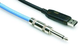 Hosa 1/4" TS to USB Instrument Cable, 10' (OO-USQ110)