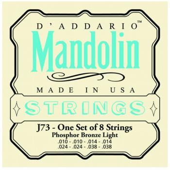 D&#39;Addario Phosphor Bronze Mandolin Strings, Light (10 - 38) (DD-J73)