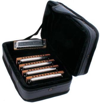 Hohner Case of Blues Harps - 5 Piece Harmonica Set with Carrying Case (HH-COB)