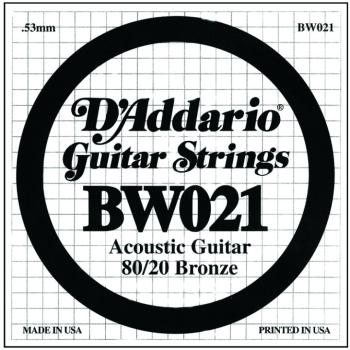 D'Addario 80/20 Bronze Single Strings, .021 (5) (DD-BW021)