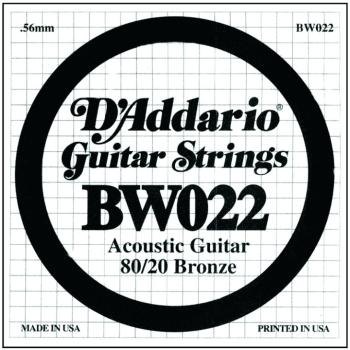 D'Addario 80/20 Bronze Single Strings, .022 (5) (DD-BW022)