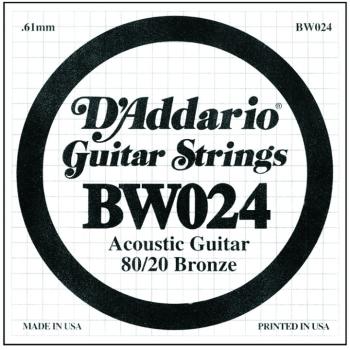 D'Addario 80/20 Bronze Single Strings, .024 (5) (DD-BW024)