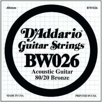 D'Addario 80/20 Bronze Single Strings, .026 (5) (DD-BW026)