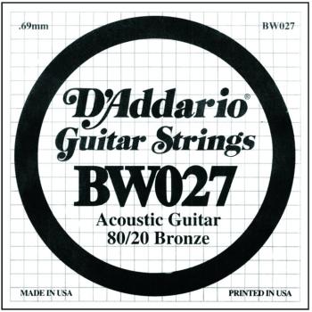 D'Addario 80/20 Bronze Single Strings, .027 (5) (DD-BW027)