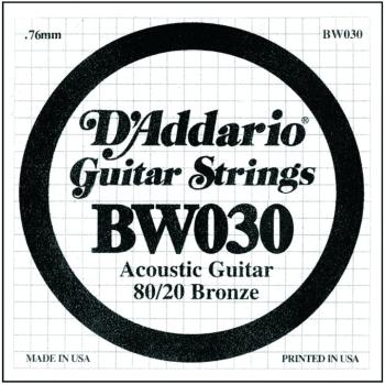 D'Addario 80/20 Bronze Single Strings, .030 (5) (DD-BW030)