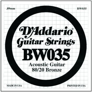 D'Addario 80/20 Bronze Single Strings, .035 (5) (DD-BW035)