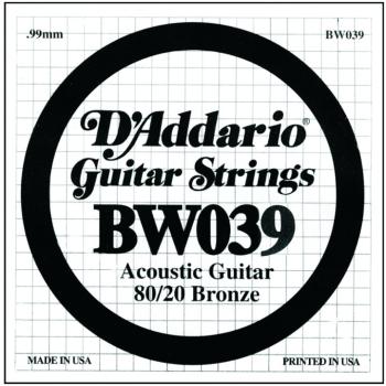 D'Addario 80/20 Bronze Single Strings, .039 (5) (DD-BW039)