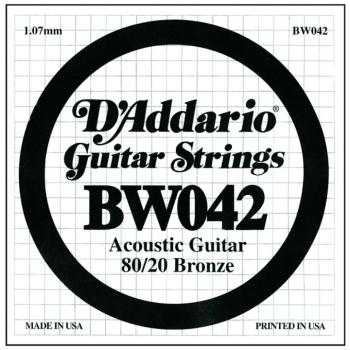 D'Addario 80/20 Bronze Single Strings, .042 (5) (DD-BW042)
