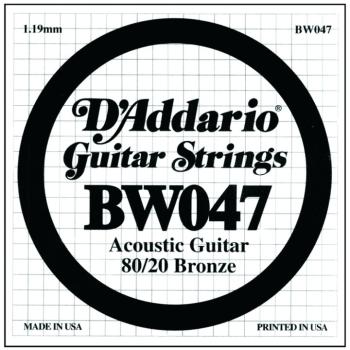D'Addario 80/20 Bronze Single Strings, .047 (5) (DD-BW047)