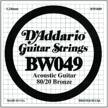D'Addario 80/20 Bronze Single Strings, .049 (5) (DD-BW049)