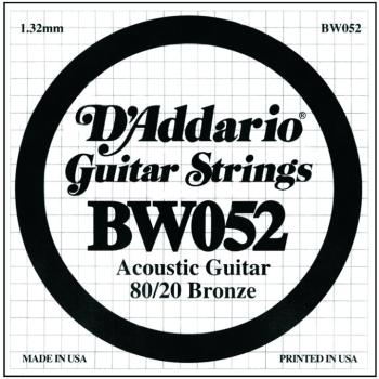 D'Addario 80/20 Bronze Single Strings, .052 (5) (DD-BW052)