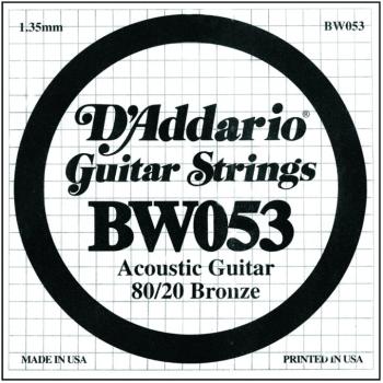 D'Addario 80/20 Bronze Single Strings, .053 (5) (DD-BW053)