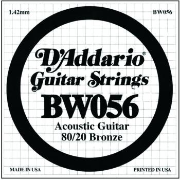 D'Addario 80/20 Bronze Single Strings, .056 (5) (DD-BW056)