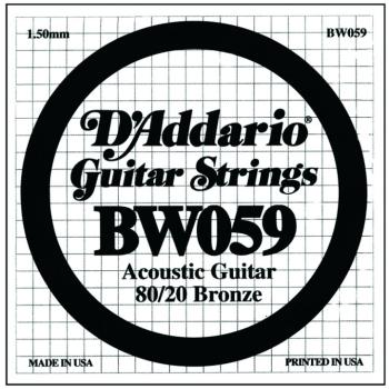 D'Addario 80/20 Bronze Single Strings, .059 (5) (DD-BW059)