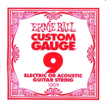 Ernie Ball Plain Steel Single Strings, .009 (6) (EB-EB1009)