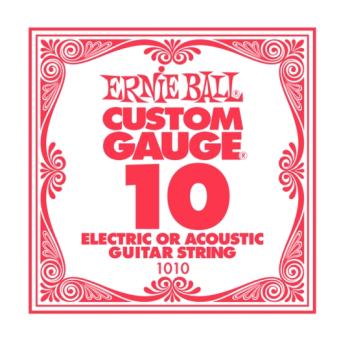 Ernie Ball Plain Steel Single Strings, .010 (6) (EB-EB1010)