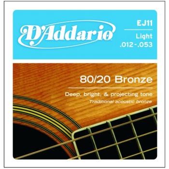 D'Addario 80/20 Bronze Acoustic Strings, Light (DD-EJ11)