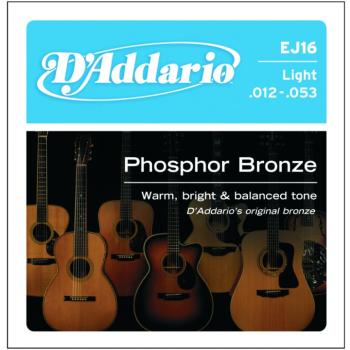 D'Addario Phosphor Bronze Acoustic Strings, Light (DD-EJ16)