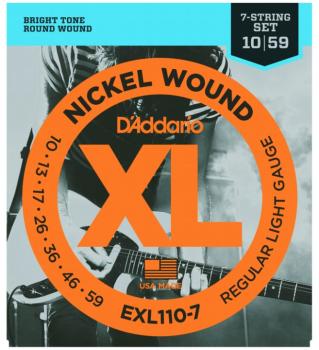 D'Addario XL Nickel 7 String Guitar Strings, Lt. (DD-EXL1107)