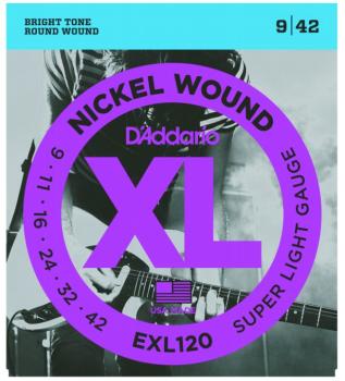D'Addario XL Nickel Guitar Strings, Super Light (DD-EXL120)