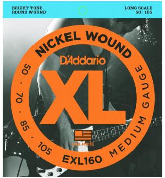 D'Addario XL Nickel Wound Bass Strings, Medium (DD-EXL160)