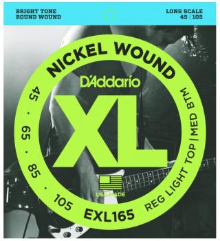 D&#39;Addario XL Bass Strings&#44; Reg Lt Top/Med. Bottom (DD-EXL165)