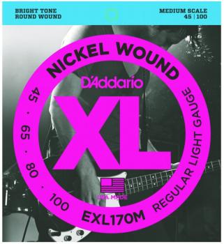 D'Addario XL Medium Scale Bass Strings, Reg. Light (DD-EXL170M)