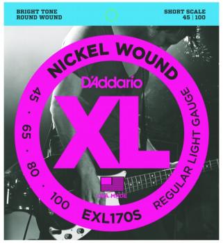 D'Addario XL Short Scale Bass Strings, Regular Lt. (DD-EXL170S)