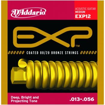 D'Addario EXP Coated 80/20 Bronze Acoustic, Medium (DD-EXP12)