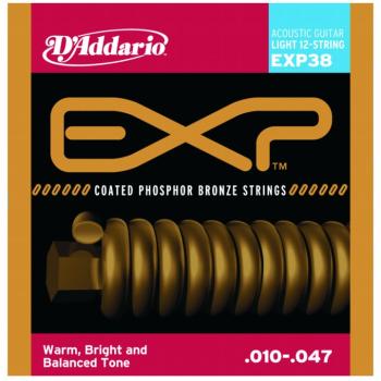 D'Addario EXP Coated Phos. Bronze 12 String, Light (DD-EXP38)