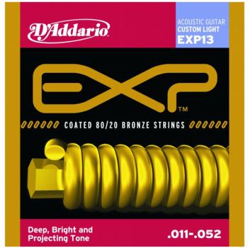D'Addario EXP Coated 80/20 Bronze Acoustic, Cus Lt (DD-EXP13)