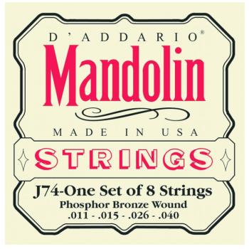 D'Addario Phosphor Bronze Mandolin Strings, Medium (DD-J74)