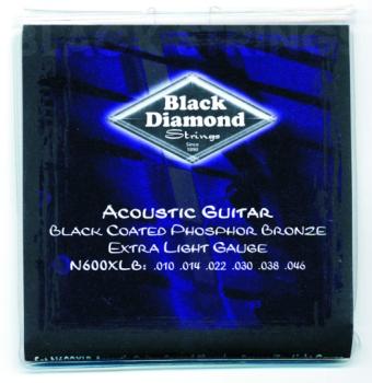 Black Diamond Coated, PB Acoustic Strings, Ex. Lt. (BD-N600XLB)