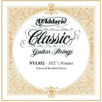 D'Addario Rectified Nylon Single Strings, .032 (5) (DD-NYL032)