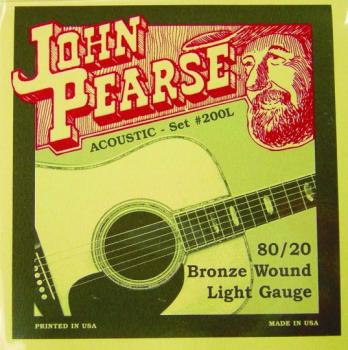 John Pearse 80/20 Bronze Acoustic Strings, Light (JP-JP200L)