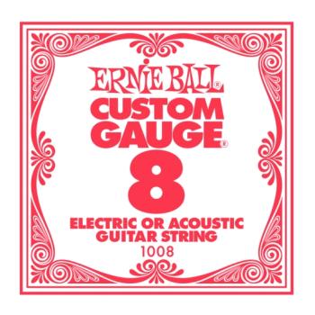 Ernie Ball Plain Steel Single Strings, .008 (6) (EB-EB1008)