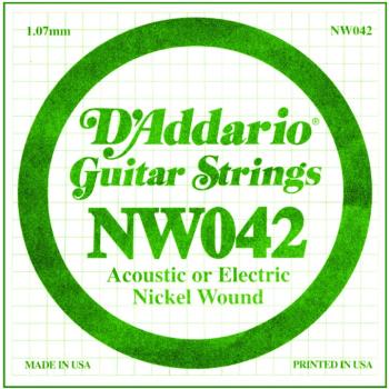 D'Addario Nickel Wound Single Strings, .042 (5) (DD-NW042)