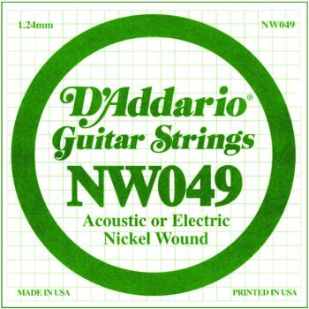 D'Addario Nickel Wound Single Strings, .049 (5) (DD-NW049)