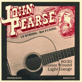 John Pearse 80/20 Bronze Acoustic 12 String Set Lt (JP-JP1300L)