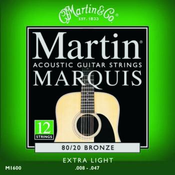 Martin Marquis 80/20 Bronze Strings, 12 St, Ex Lt (MA-M1600)