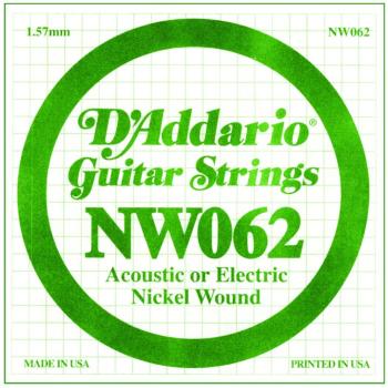 D'Addario Nickel Wound Single Strings, .062 (5) (DD-NW062)