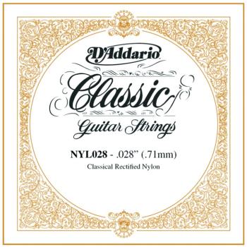 D'Addario Rectified Nylon Single Strings, .028 (5) (DD-NYL028)