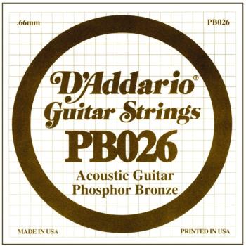 D'Addario Phosphor Bronze Single String, .026 (5) (DD-PB026)