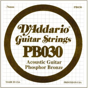 D'Addario Acoustic P.B. Single Guitar Strings .030 (DD-PB030)