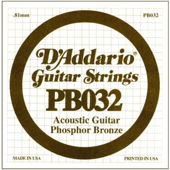 D'Addario Phosphor Bronze Single String, .032 (5) (DD-PB032)