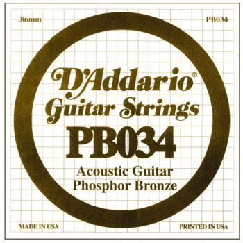 D'Addario Phosphor Bronze Single String, .034 (5) (DD-PB034)