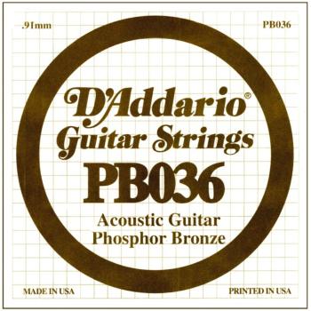 D'Addario Phosphor Bronze Single String, .036 (5) (DD-PB036)